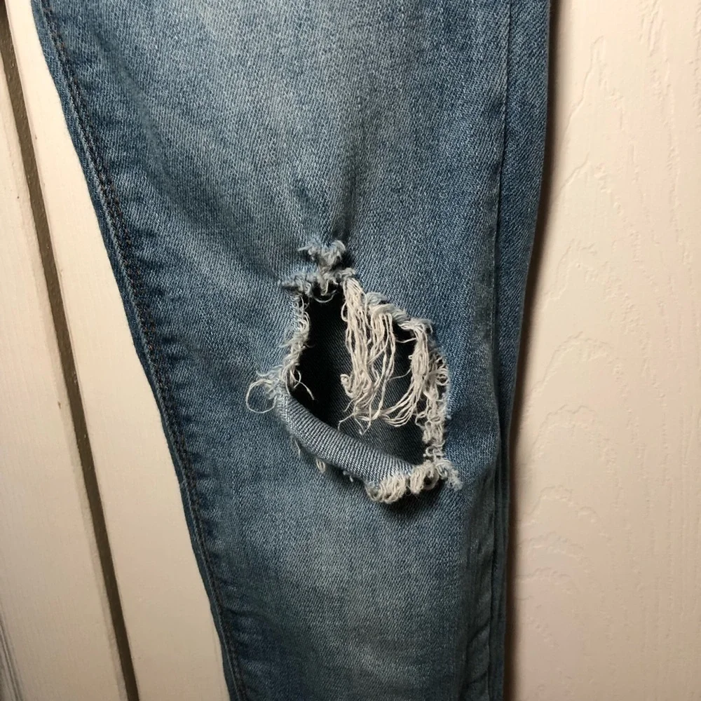 Girls Hudson Distressed Super Skinny Blue Jeans Size 10
